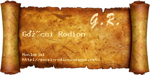 Gácsi Rodion névjegykártya